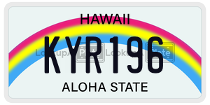 KYR196 license plate in Hawaii