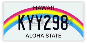 KYY298  license plate in HI