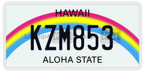 KZM853 license plate in Hawaii