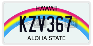 KZV367 license plate in Hawaii