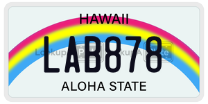 LAB878  license plate in HI