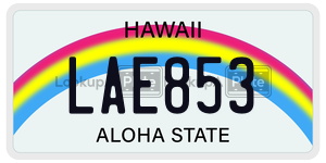 LAE853  license plate in HI