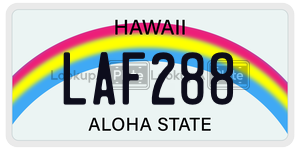LAF288  license plate in HI