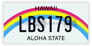LBS179 license plate in Hawaii