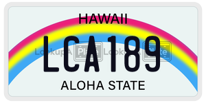 LCA189  license plate in HI