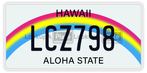 LCZ798  license plate in HI
