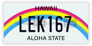LEK167 license plate in Hawaii