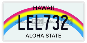 LEL732  license plate in HI