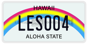 LES004 license plate in Hawaii