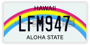 LFM947 license plate in Hawaii