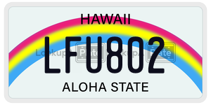 LFU802  license plate in HI