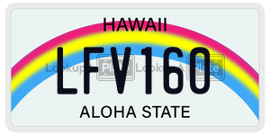 LFV160  license plate in HI