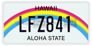 LFZ841  license plate in HI