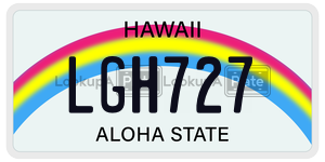 LGH727 license plate in Hawaii