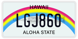 LGJ860 license plate in Hawaii