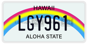 LGY961  license plate in HI