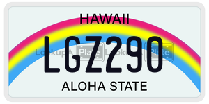 LGZ290  license plate in HI