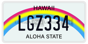 LGZ334  license plate in HI