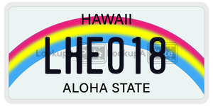 LHE018  license plate in HI