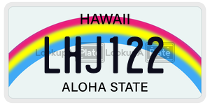 LHJ122  license plate in HI