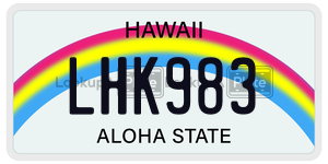 LHK983  license plate in HI
