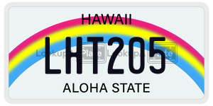 LHT205  license plate in HI