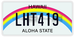 LHT419  license plate in HI
