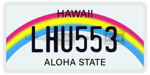 LHU553 license plate in Hawaii