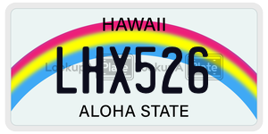 LHX526 license plate in Hawaii