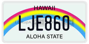 LJE860  license plate in HI