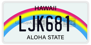 LJK681 license plate in Hawaii