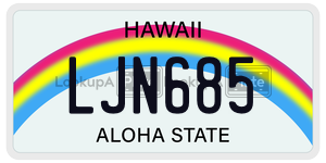 LJN685  license plate in HI