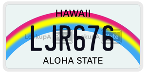 LJR676  license plate in HI