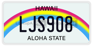 LJS908  license plate in HI