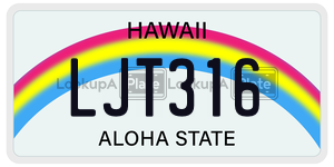LJT316  license plate in HI