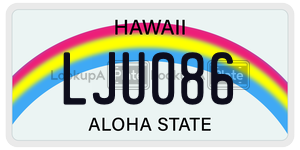 LJU086  license plate in HI