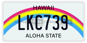 LKC739 license plate in Hawaii