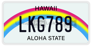LKG789  license plate in HI