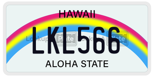 LKL566 license plate in Hawaii