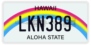 LKN389 license plate in Hawaii