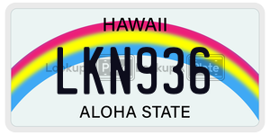 LKN936  license plate in HI