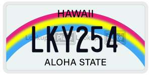LKY254 license plate in Hawaii