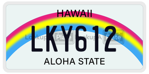 LKY612  license plate in HI
