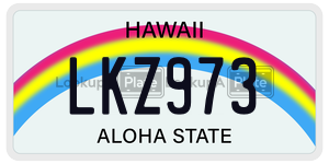 LKZ973  license plate in HI