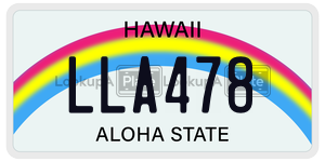 LLA478 license plate in Hawaii