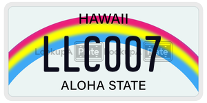 LLC007 license plate in Hawaii
