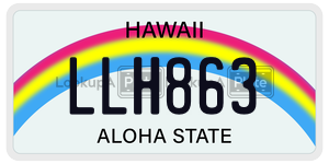 LLH863  license plate in HI