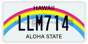 LLM714  license plate in HI