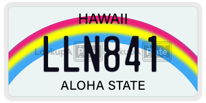 LLN841 license plate in Hawaii