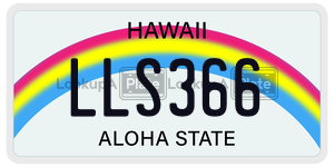LLS366  license plate in HI